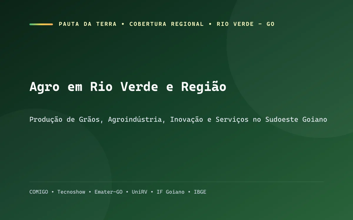 Lavoura de grãos de alta tecnologia em Rio Verde com colheitadeiras modernas e silos industriais da COMIGO ao fundo