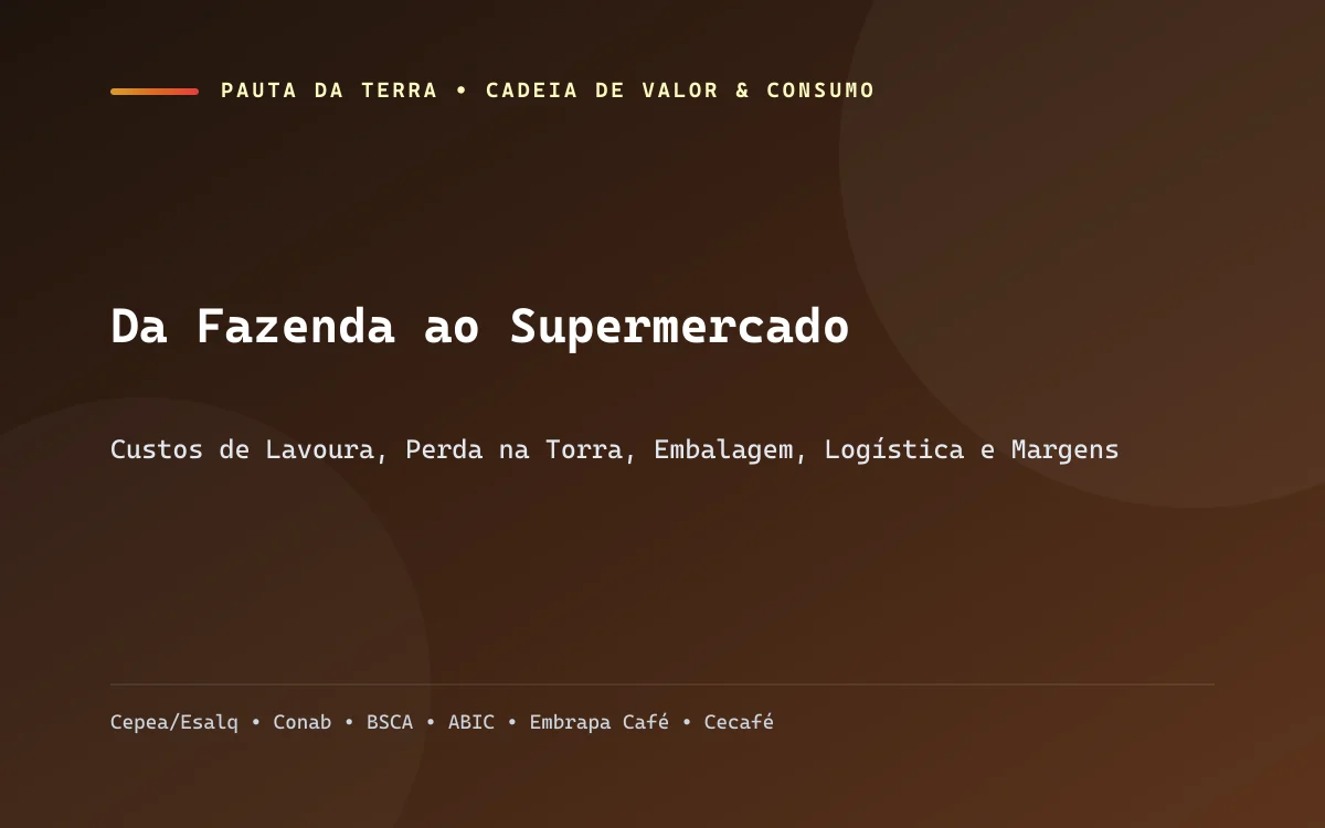 Linha de empacotamento industrial de café e prateleira de supermercado com pacotes