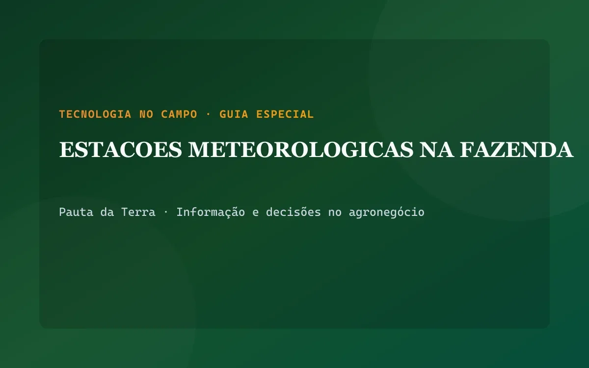 Estação meteorológica automatizada instalada em área aberta de lavoura com anemômetro e pluviômetro
