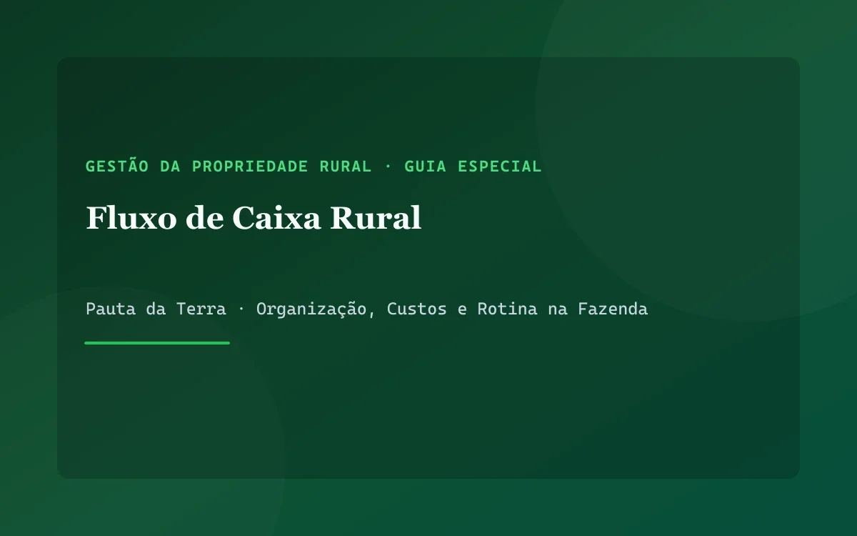 Tabela de planejamento e controle financeiro de fluxo de caixa em propriedade rural