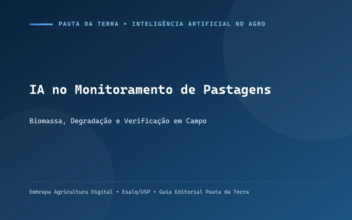 Pasto de braquiária verde bem manejado com gado ao fundo e mapa de índices de vegetação na tela de tablet