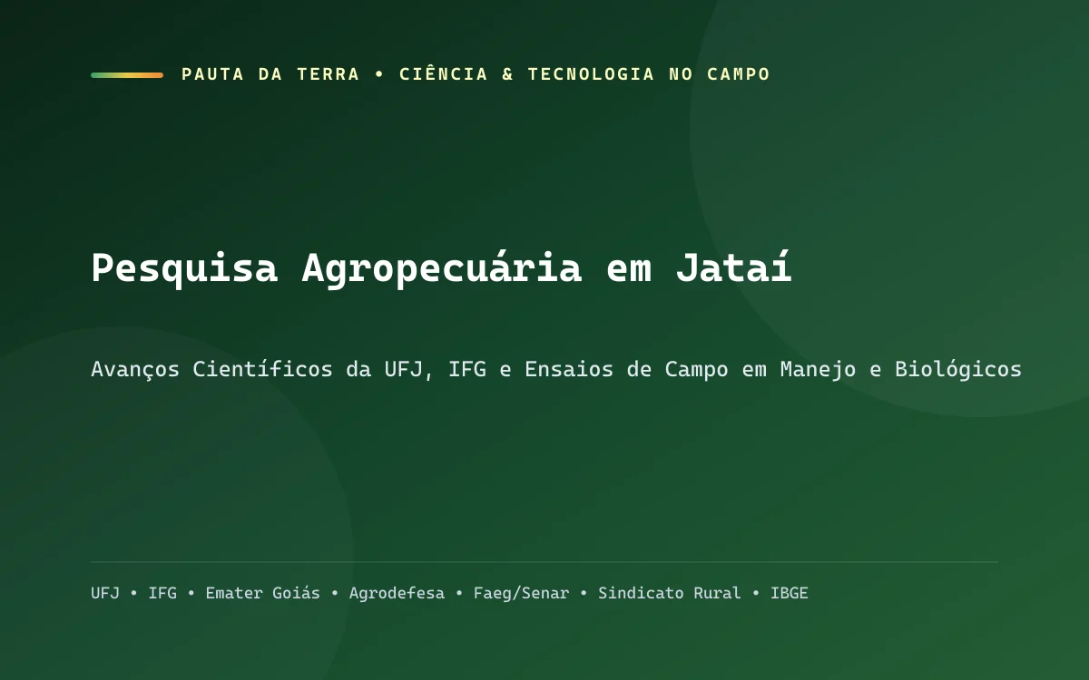Laboratório e parcelas experimentais de pesquisa agronômica da UFJ em Jataí