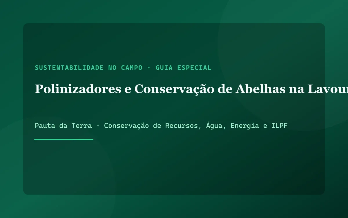 Abelha operária polinizando flor branca de cafeeiro em lavoura cercada por mata nativa