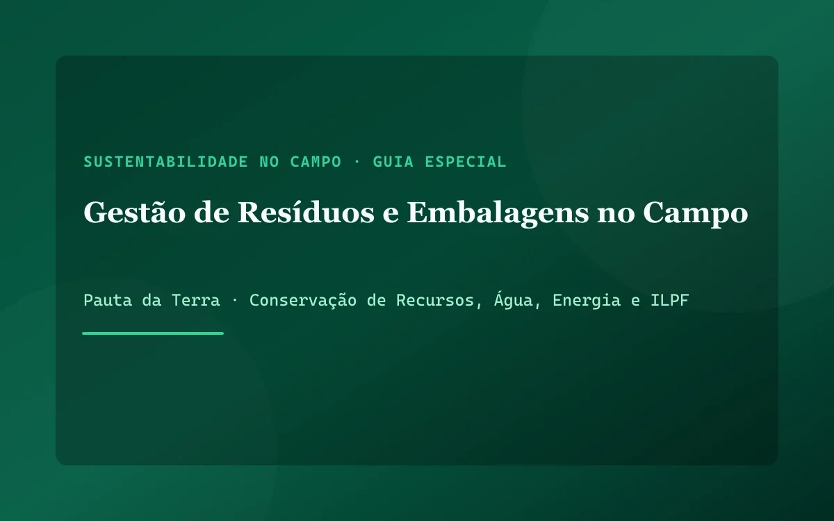 Depósito organizado de fazenda com tambores identificados para reciclagem e embalagens tríplice-lavadas perfuradas